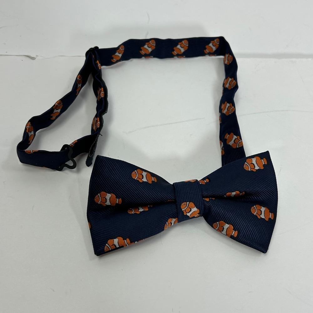 OTAA Australia Mens Clownfish Bow Tie Blue Orange‎ Fish Novelty Preppy Wedding - Picture 5 of 7